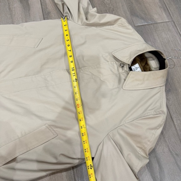 Vintage London Fog Trench Coat Mens 42 Reg Over Jacket Zip Out Lining Khaki Tan - Picture 7 of 14